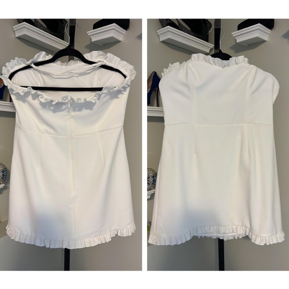 French Connection Tops - French Connection White Ruffle Top